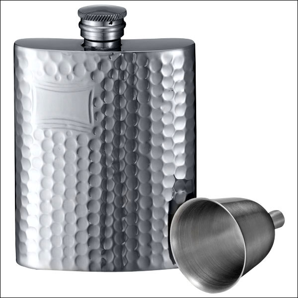 フラスコ ピューター製/ジョウゴ付 6.0oz/英国ピンダーブロス社 ハンマード SP003/A154-1003/6-60603-61_6