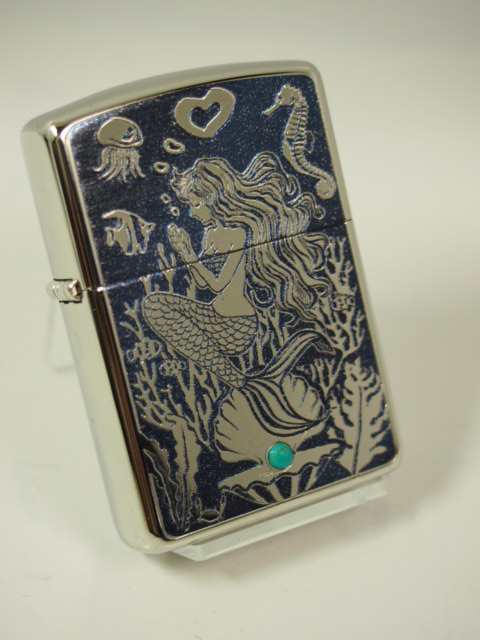 ジッポーZippo アーマー・マーメイド Mermaid 彫刻＆青石 Armor人魚姫