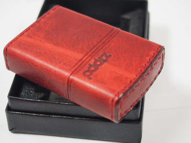 無料配達 ジッポーZippo 革巻き ジッポーロゴ（レッド赤Red）RD-5新品 その他