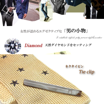 送料無料 タイピン 男の小物 ダイヤモンドステンレスタイピン クリップ 父の日 ギフト 送料無料 タイピン 男の小物 ダイヤモンドステンレスタイピン クリップ