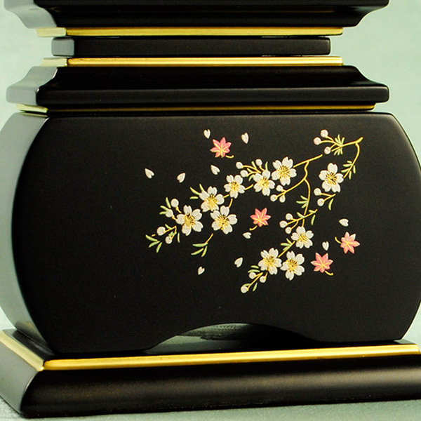 モダン唐木位牌・黒檀タイプ・風桜4.0寸・送料無料_3