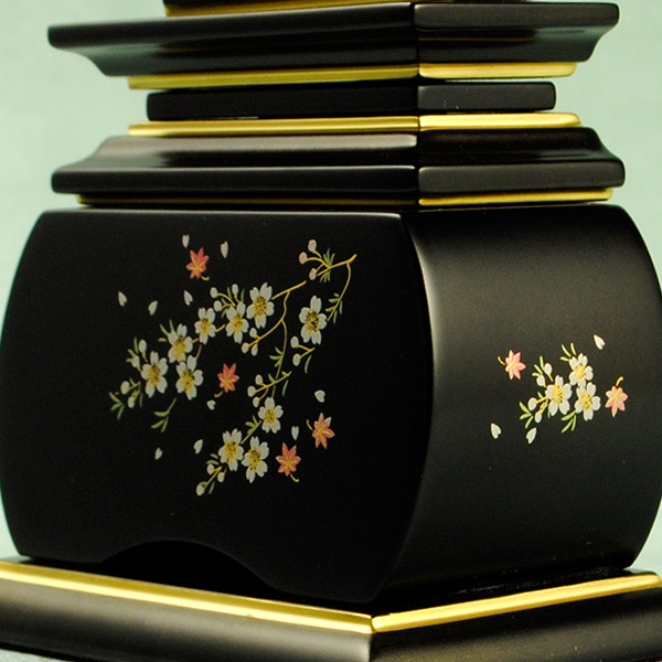 モダン唐木位牌・黒檀タイプ・風桜4.0寸・送料無料_4