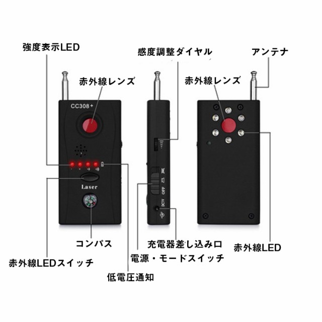 電波発見器 盗聴 盗撮を防ぐ 簡単設定 防犯対策 防犯用品 自宅やオフィスで大活躍 Dtcc308の通販はau Pay マーケット オリジンモール Au Pay マーケット店