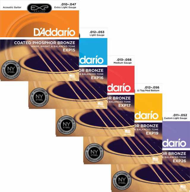 ☆新品☆ D'Addario ダダリオ アコースティックギター弦 EXP16 器材