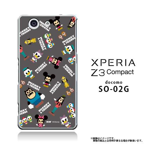 Xperia Z3 Compact So 02g クリアケース Disney ディズニー Mickey Friends グレー スマホケース Z3c の通販はau Pay マーケット M Fａｃｔｏｒｙ