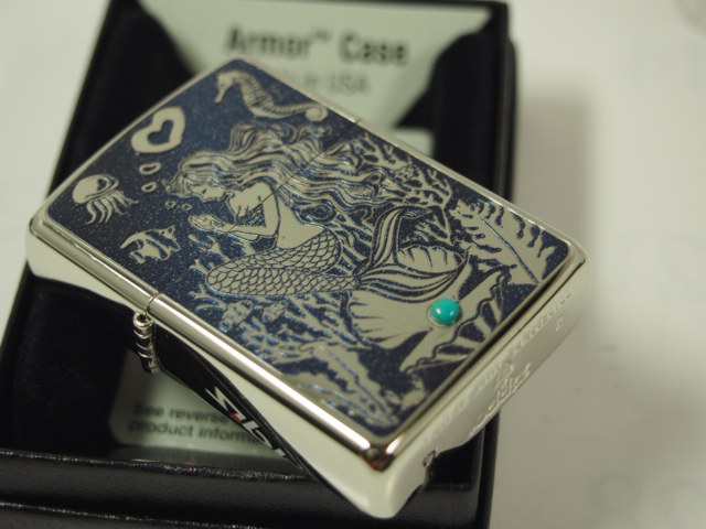 ジッポーZippo アーマー・マーメイド Mermaid 彫刻＆青石 Armor人魚姫