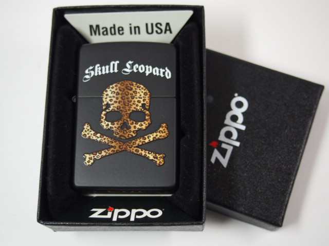 ジッポーZippo SKULL Leopard スカルレパード 豹 黒BK新品USAの通販は