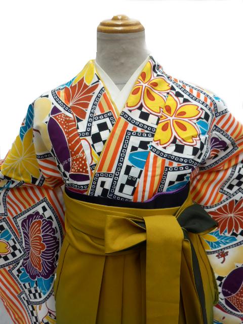 【期間限定特別価格】 往復送料無料 全部揃って安心 大学 高校 小学生  2泊3日 卒業式袴 レンタル セット 抹茶地 No.K-309-S