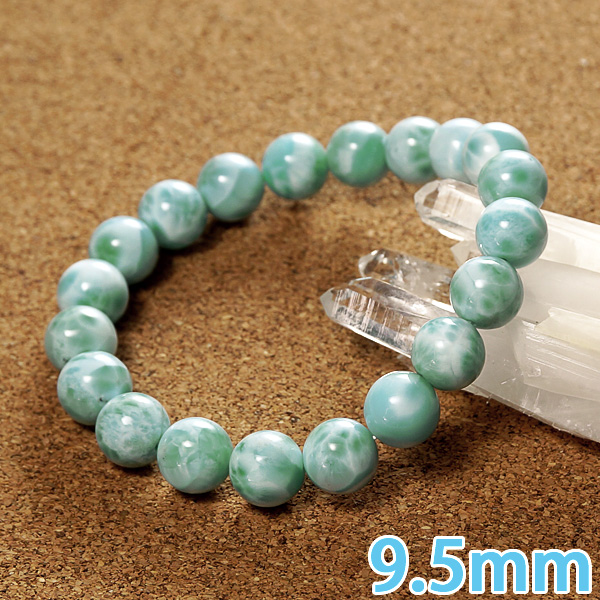 世界三大 ヒーリングストーン 4A級 ラリマー 9.5mm ブレスレット  