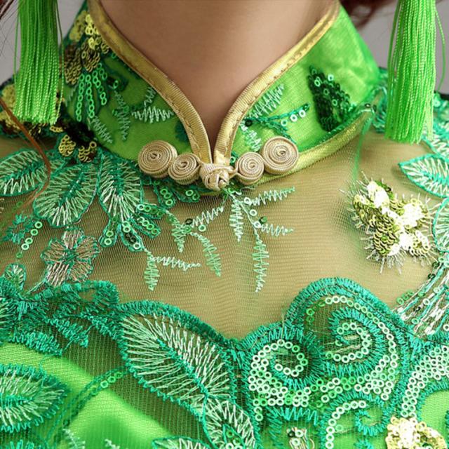 華麗 チャイナドレス風 ロングドレス パーティドレス ナイトドレス マーメイドライン 緑 大きいサイズあり 二次会 発表会 演奏会 D014 華麗 チャイナドレス風 ロングドレス パーティドレス ナイトドレス