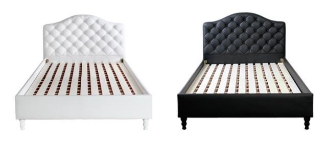 ベッド レザーベッド セミダブルベッド ブラック ホワイト