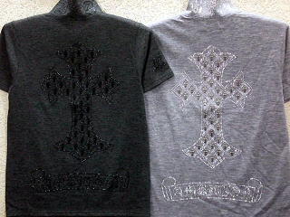 BE AMBITION  半袖Tシャツ　ジップアップ　クロスラインストーン　ビーアンビション 7,900円