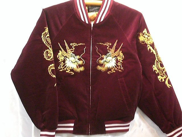 スカジャン　日本製本格刺繍 2L　　新龍 別珍 スカジャン 日本製本格刺繍のスカジャン2L 新龍 別珍