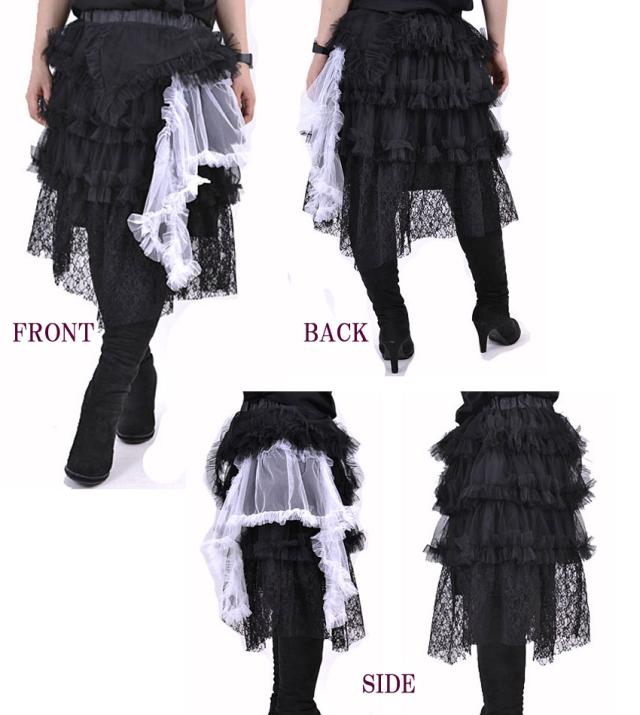 ロングスカートブラックマリアージュチュールゴシック男女兼用ボリューミーパニエgothicコスプレイベント衣装原宿系ゴスロリパンクの通販はau Pay マーケット プラスチカネットショップ