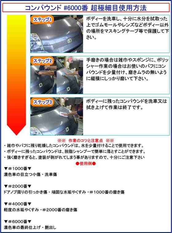 業務用 カーピカルコンパウンド 6000番 0ml 超極細目 鏡面仕上 光沢仕上 オーロラ目 バフ目 車磨き最終仕上 最終磨き の通販はau Pay マーケット カーピカルｊａｐａｎ ｎｅｔ