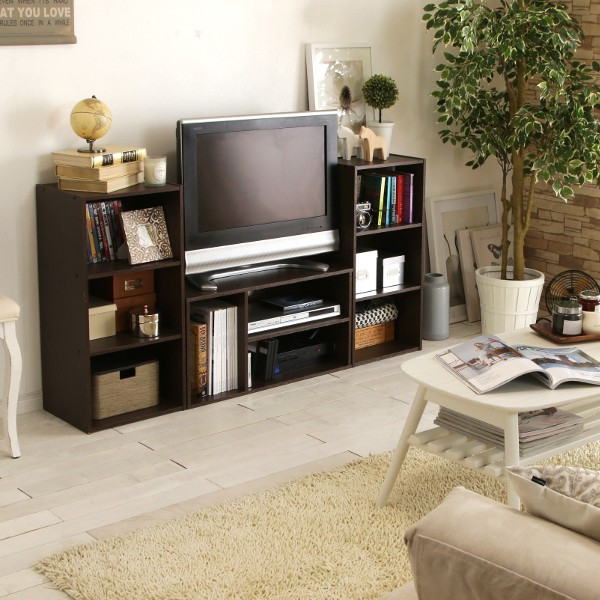 カラーボックス 3段 収納 モジュール ボックス MDB-3 ブラウンオーク