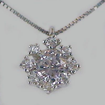 鑑定書付 ダイヤモンド ネックレス 0.2ct H-SI2-Good プラチナ 
