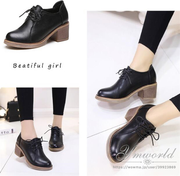 レディース 靴 ブーティー シューズ ショートブーツ レースアップ 編み上げ 太ヒール 女性スクールローファー学生 通学 制服 秋新作 の通販はau Pay マーケット ワイエムワールド