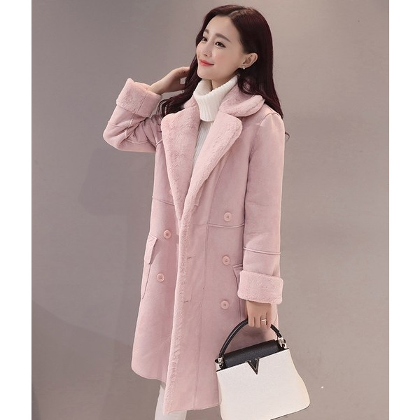 ロングコート ボア付き もこもこ アウター 防寒 暖か ふわふわ ピーコート チェスターコートの通販は 5,980円