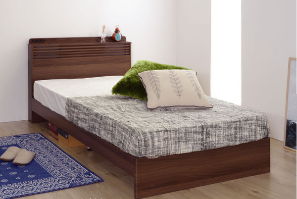 送料無料！】LED照明付きシングルベッド（フレームのみ）