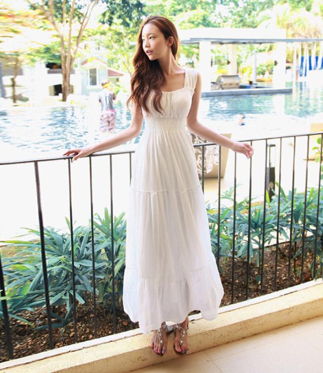 白ワンピース ノースリーブワンピース レディース リゾート 結婚式 ワンピース ロングワンピース マキシワンピース シフォン ボヘミアン の通販はau Pay マーケット レディース ファッション なゆた