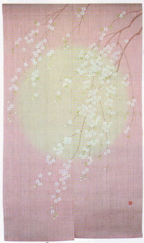 のれん　『サクラノトキ』　暖簾　春　四季　わびさび　桜　さくら　和インテリア