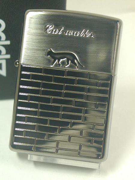 ジッポーZippo Cat 猫ブラックニッケル黒#2BN-CATW キャットウォーク