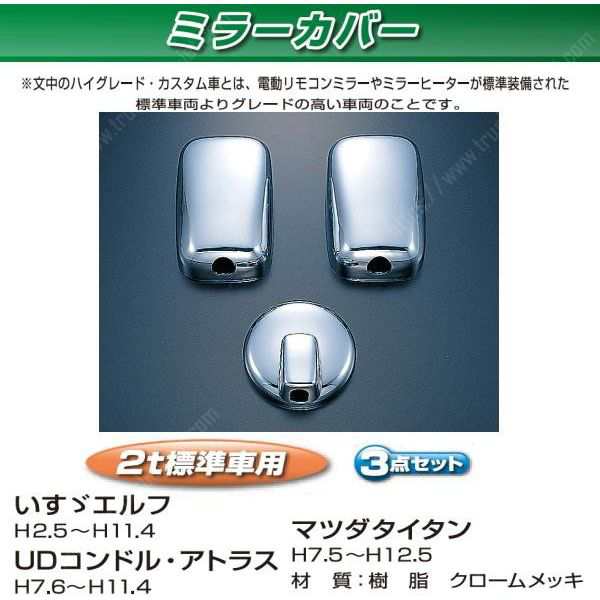 ●トラック用 ミラーカバーセット エルフ標準170φアンダーミラー車用 の通販は