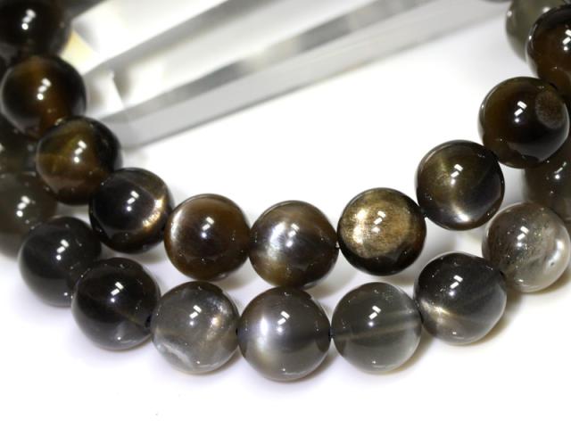 ☆高品質☆【天然石ブレスレット】キャッツアイブラックスターサンストーン (5A) (約8.5〜9mm) (鑑別済) パワーストーン 母の日 ギフト
