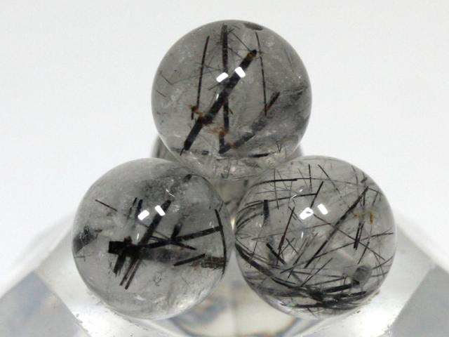 天然石 丸ビーズ】ブラックルチルクォーツ (5A) 13mm [1粒売り(バラ 