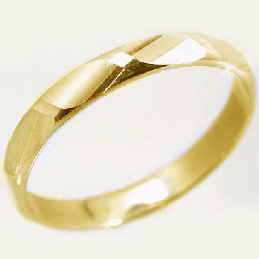 ゴールド ダイヤカット加工 ペアリング 結婚指輪 ピンキーリング K18yg 指輪のサムネイル