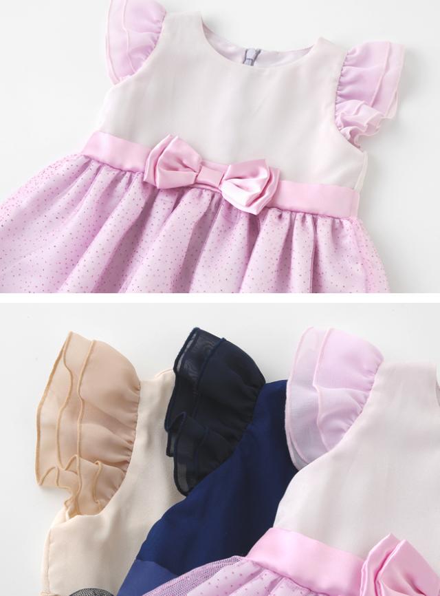 ベビー服 赤ちゃん 服 ベビー ワンピース 女の子 70 80 90 95 結婚式 発表会 ティノティノ フリル袖リボン付きワンピースドレスの通販はau Pay マーケット Chucklebaby