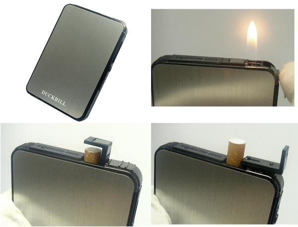 送料140円 新品 ライター機能付きスライドアップ式コンビシガレットケース シルバーサテン の通販はau Pay マーケット 大同ネットshop 土日も発送ok