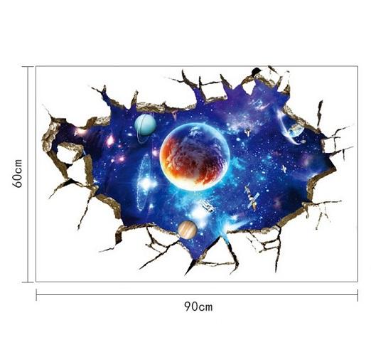 ウォールステッカー 割れ目から 宇宙 惑星 壁シール トリックアート リアルな 天体観測 だまし絵 ひび割れ 剥がせる インテリアシールの通販はau Pay マーケット 41ウォールステッカー