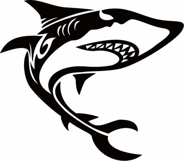 カッティングステッカー シャーク Shark サメ 鮫 トライバル 2
