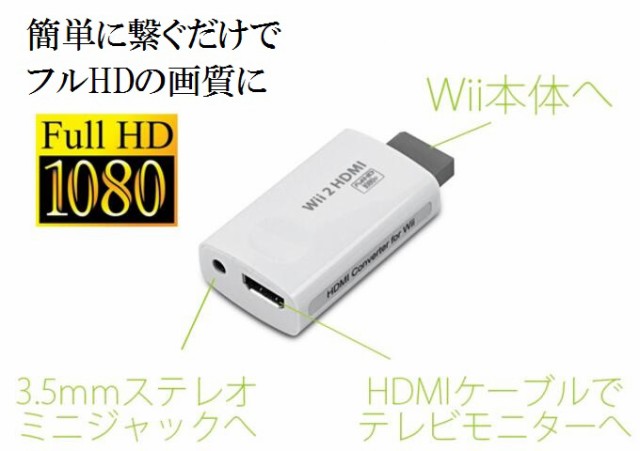 Wii to HDMI 変換コンバータ 解像度720P/1080Pサポート 3.5mm音声出力 ...