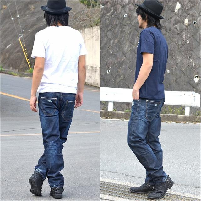 【K.U.I】ローテクヴィンテージ加工 ダメージ セルビッチ ストレートデニムパンツ赤耳デニム【48200】新品インディゴブルーS 閉店セール ローテク　ヴィンテージ加工 ダメージ セルビッチ ストレートデニムパンツ赤耳デニムイージーパンツ 48200 アメカジ サーフ お兄  カジュアル ビター BITTER メンズファッション　メンズカジュアル　きれいめ　ビンテージ加工　M L パンツ｜au PAY マーケット