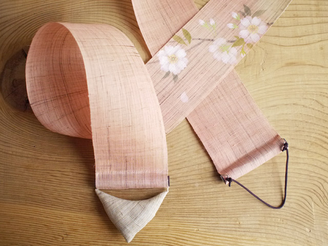 細タペストリー　八重桜　送料無料　京都洛柿庵　和モダン　手描き　タぺストリー　春　桜　和　インテリア　海外土産_3