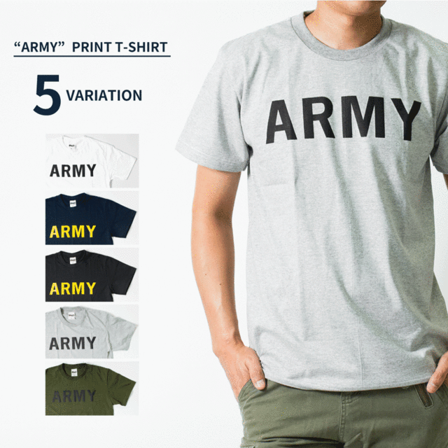 Army プリント Tシャツ メンズ 半袖 S Xxl 全5色 白 黒 グレー ネイビー カーキ グリーン カジュアル アメカジ ミリタリー 綿100の通販はau Pay マーケット Falo ファロ