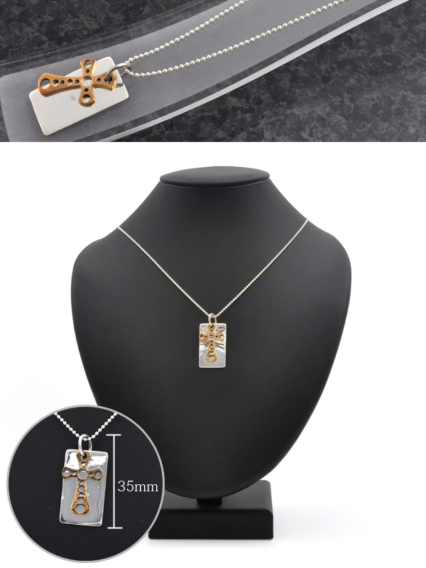 ネックレストップ プレートネックレス 揺れる 真鍮穴あきクロス 十字架 Silver925 アクセサリー メンズ レディース おしゃれ プレゼント アクセ 贈り物 ギフト クリスマス 贈物 アレルギー対応 ジュエリー シルバー925 装飾品 コスプレ ゴスロリ リメイク パーツ 部品_1