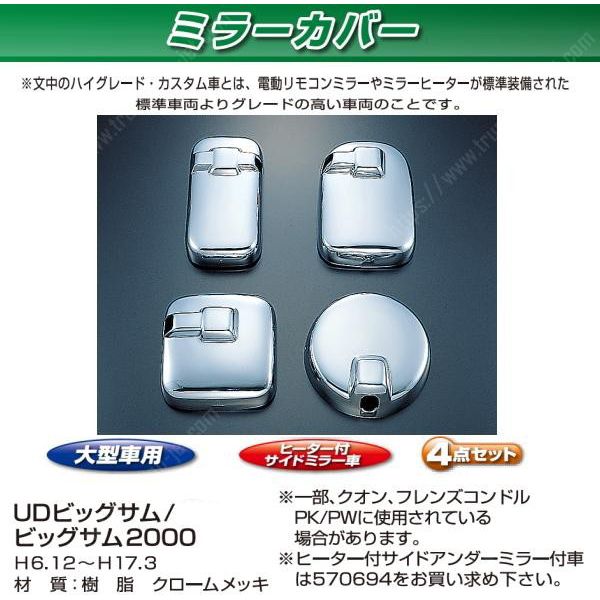 ●トラック用 ミラーカバーセット　UD大型　ビッグサム2000