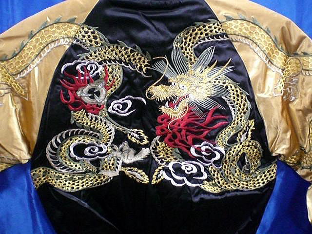 スカジャン 五匹龍　日本製本格刺繍のスカジャン_1