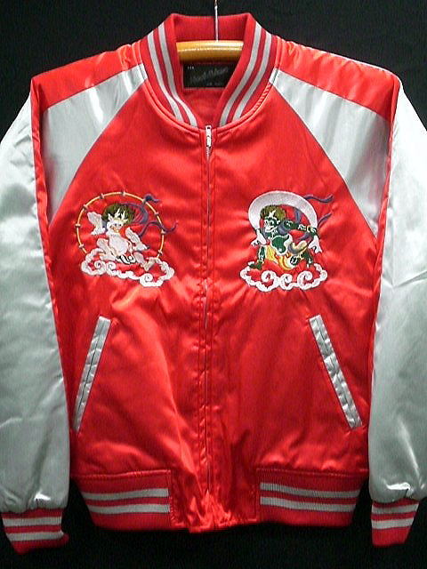 スカジャン 日本製本格刺繍のスカジャン3L風神雷神 別珍 スカジャン