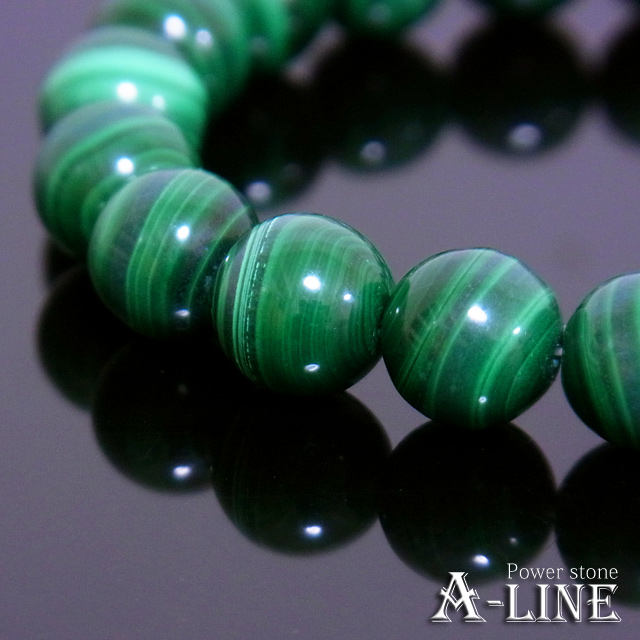 送料無料 パワーストーン ブレスレット心身の癒しや精神安定に AAAマラカイト10ｍｍ 高級ケース付きPW-3146の通販は