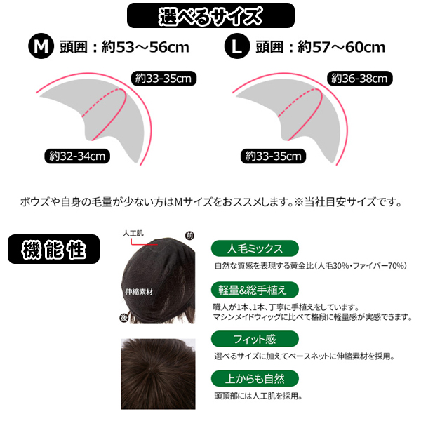 メンズウィッグ「オム・リーブル」ベーシックスタイル01 (ダーク