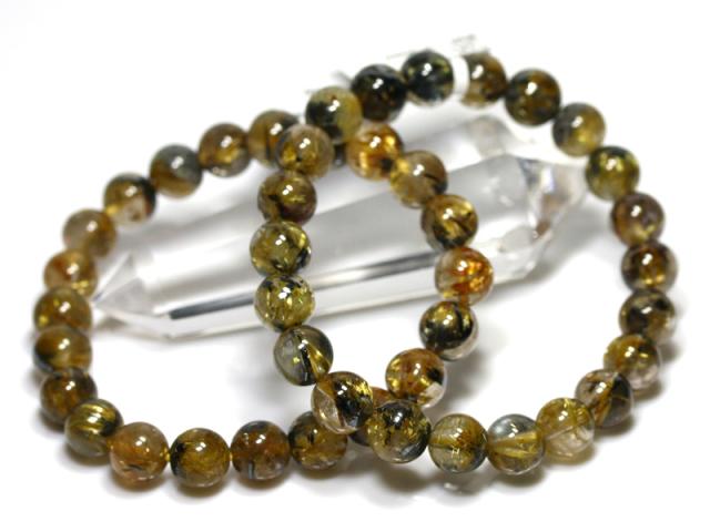 ☆高品質☆【天然石 ブレスレット】太陽タイチンルチルクォーツ (3A) (約8〜8.5mm) パワーストーン 母の日 ギフト