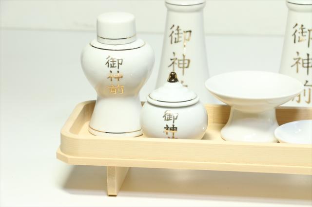 神具セット 神棚 神具 国産 土器セット 大 御神前 金文字入 高杯仕様 木曽ひのき 長膳付 中・大型 神棚に最適