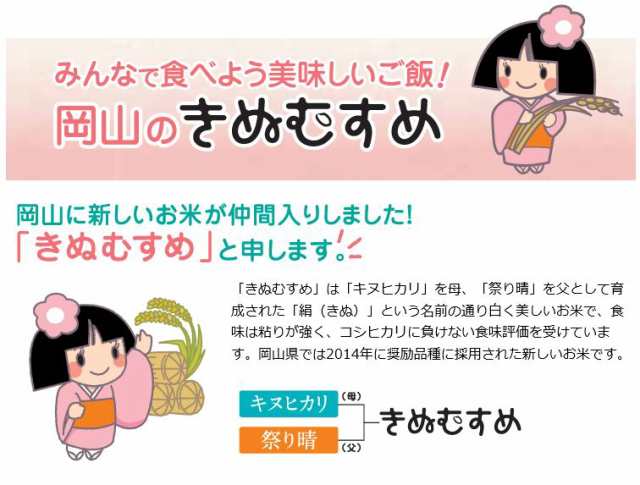 4年産 お米 kg きぬむすめ 岡山県産 5kg 4袋 米 送料無料 キロ 北海道 沖縄宛は送料770円の加算が必要です 6年連続特ａ 産地直の通販はau Pay マーケット 株式会社岡萬