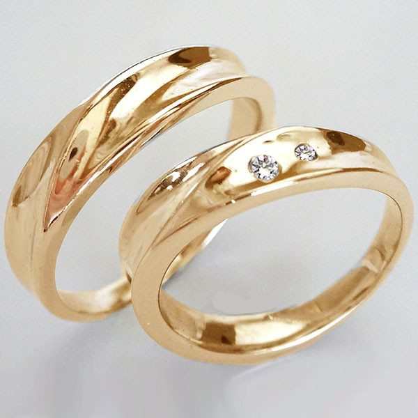 ダイヤモンド ピンクゴールド 結婚指輪 ペアリング マリッジリング