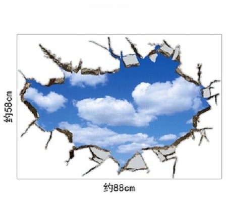 激安　大容量 20m 壁紙　天窓　青空　スカイ　ステッカー　雲　青　ブルー　改装 ウォールステッカー 空パターン 3D 壁シール トリックアート リアルな